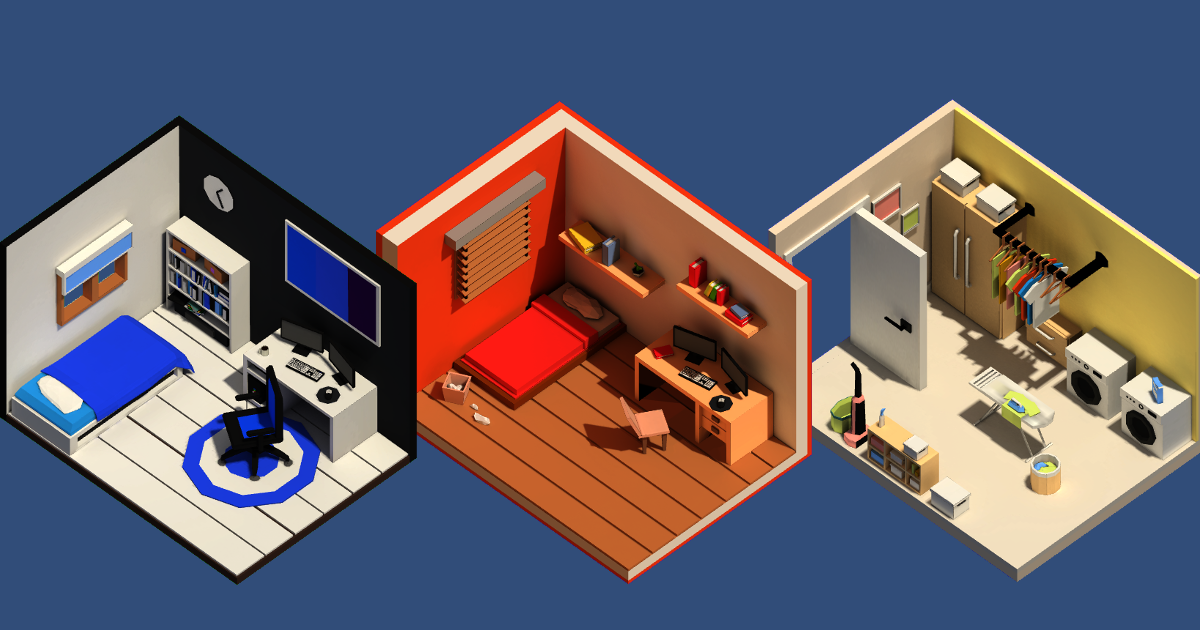 Low poly house interiors | 3D Urban | Unity Asset Store