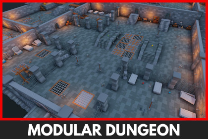 Modular Dungeon - Stylized Low Poly Asset Pack by Ake