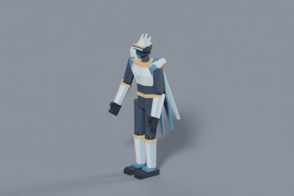 3D Glass Superhero - Low Poly Humanoid Rigged Character