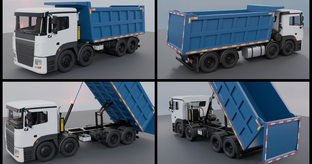 Animated Tipper Dump Truck – Game Ready Construction Vehicle with ...