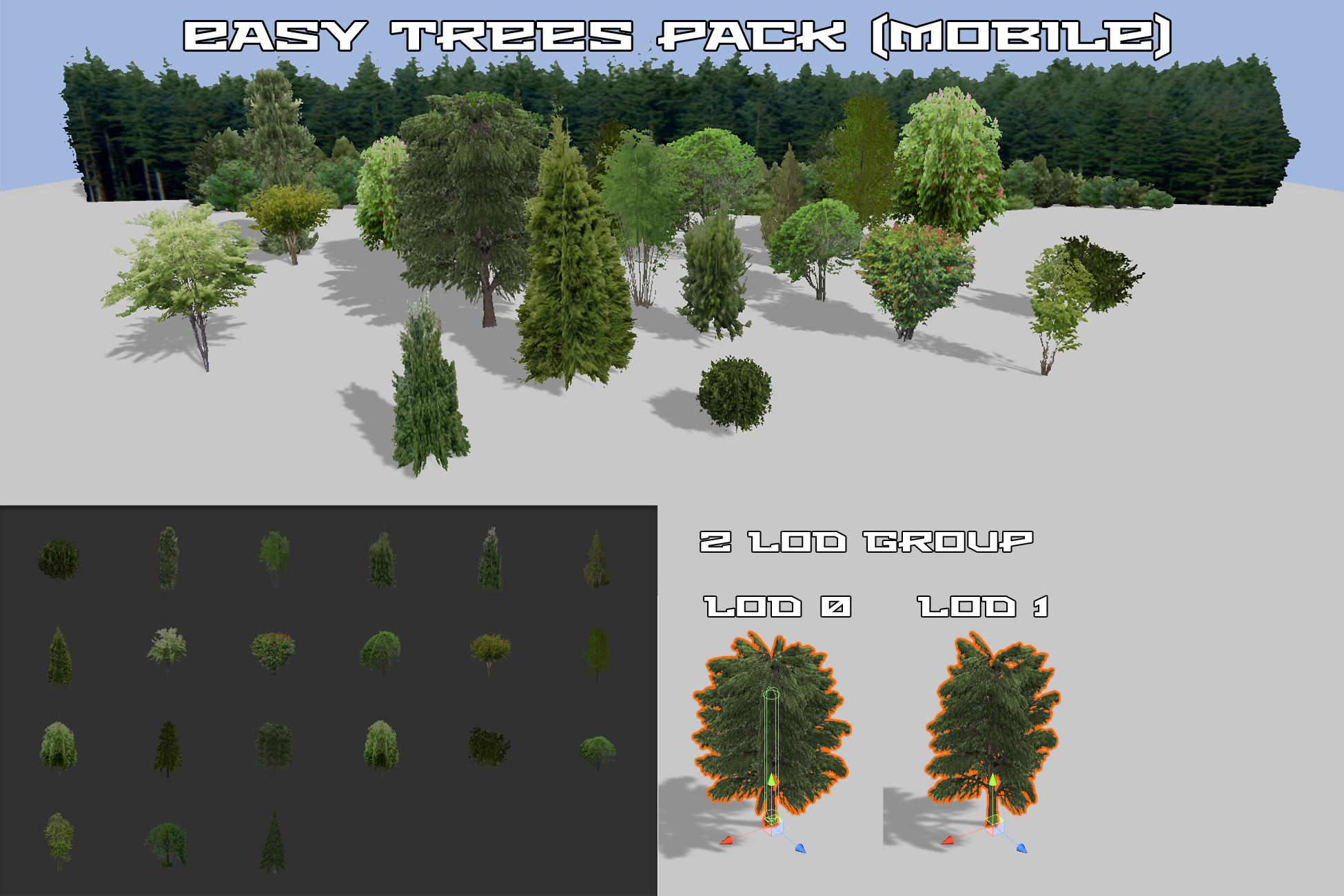 Easy trees pack (mobile) | 3D Trees | Unity Asset Store