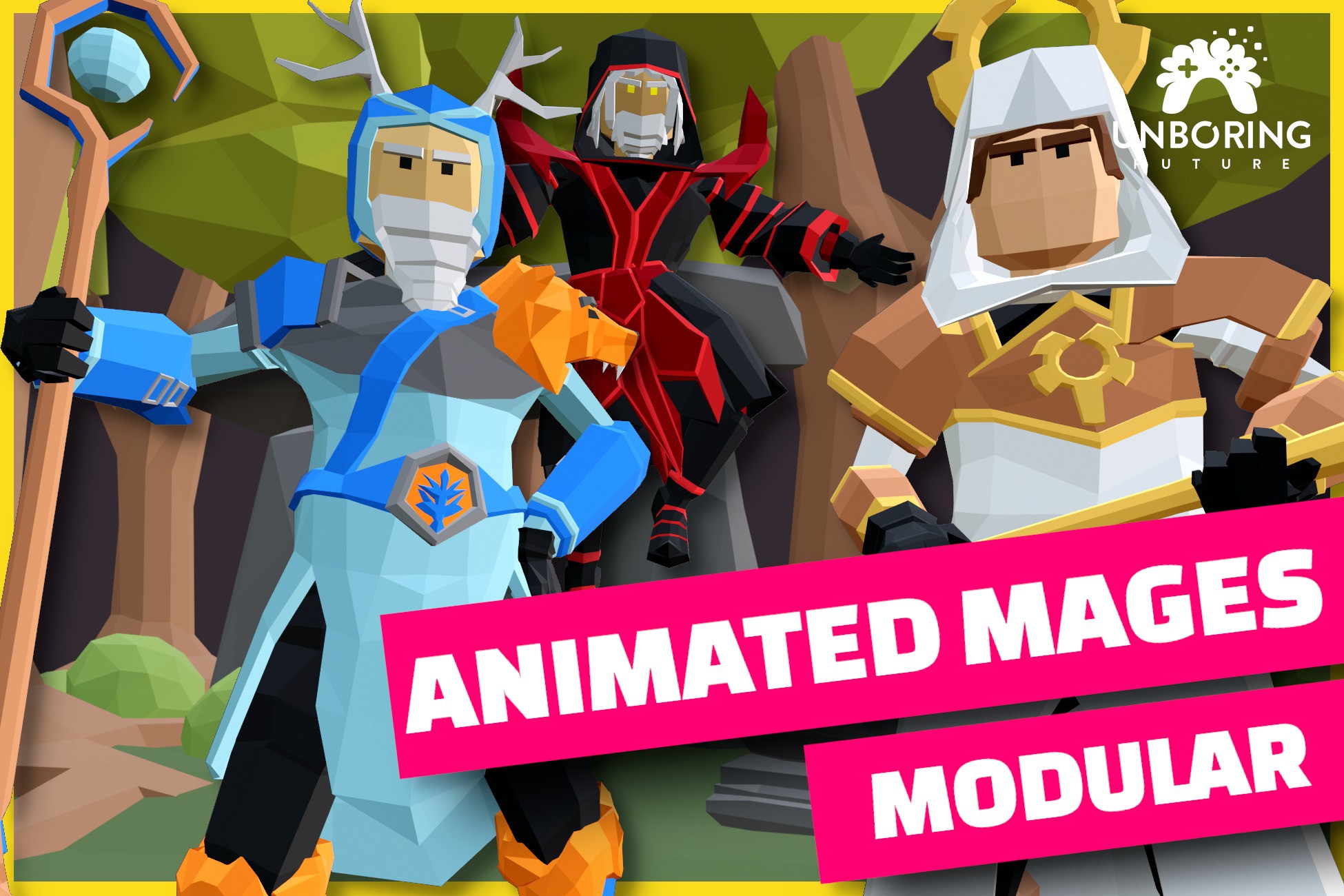 LOW POLY MAGES - Animated & Modular