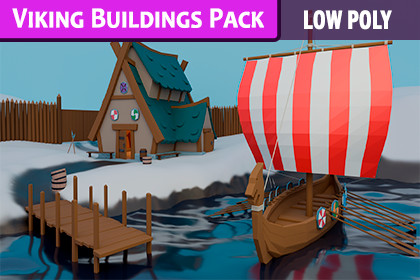 Viking Buildings Pack – Stylized Low Poly
