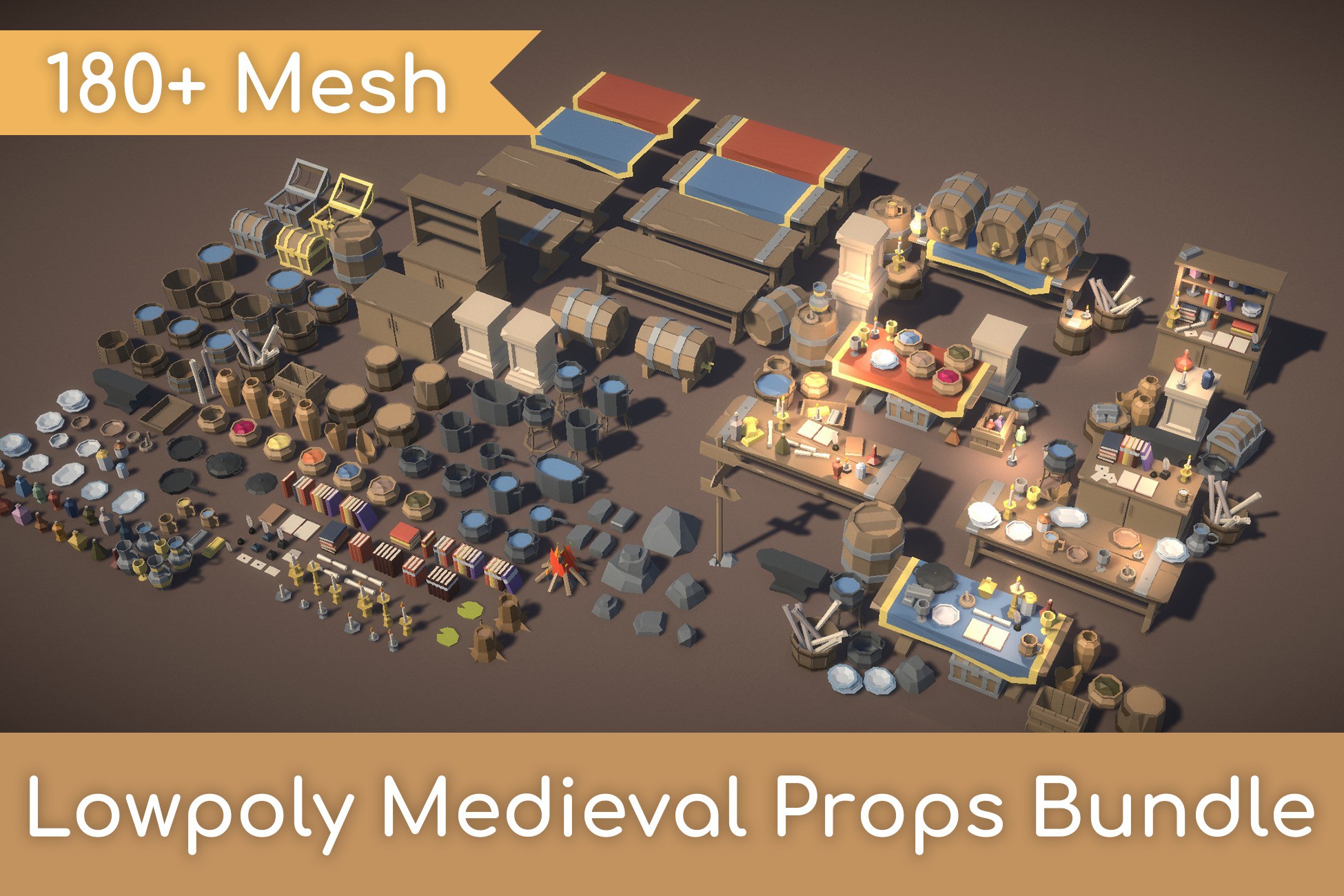 Lowpoly Medieval Prop Pack | 3D 小道具 | Unity Asset Store