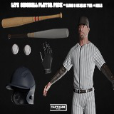 Lite Baseball Player Pack – Rigged Character + Gear