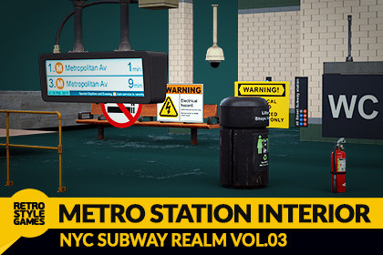 Subway Station Interior 3D Model Platform Metro HDRP