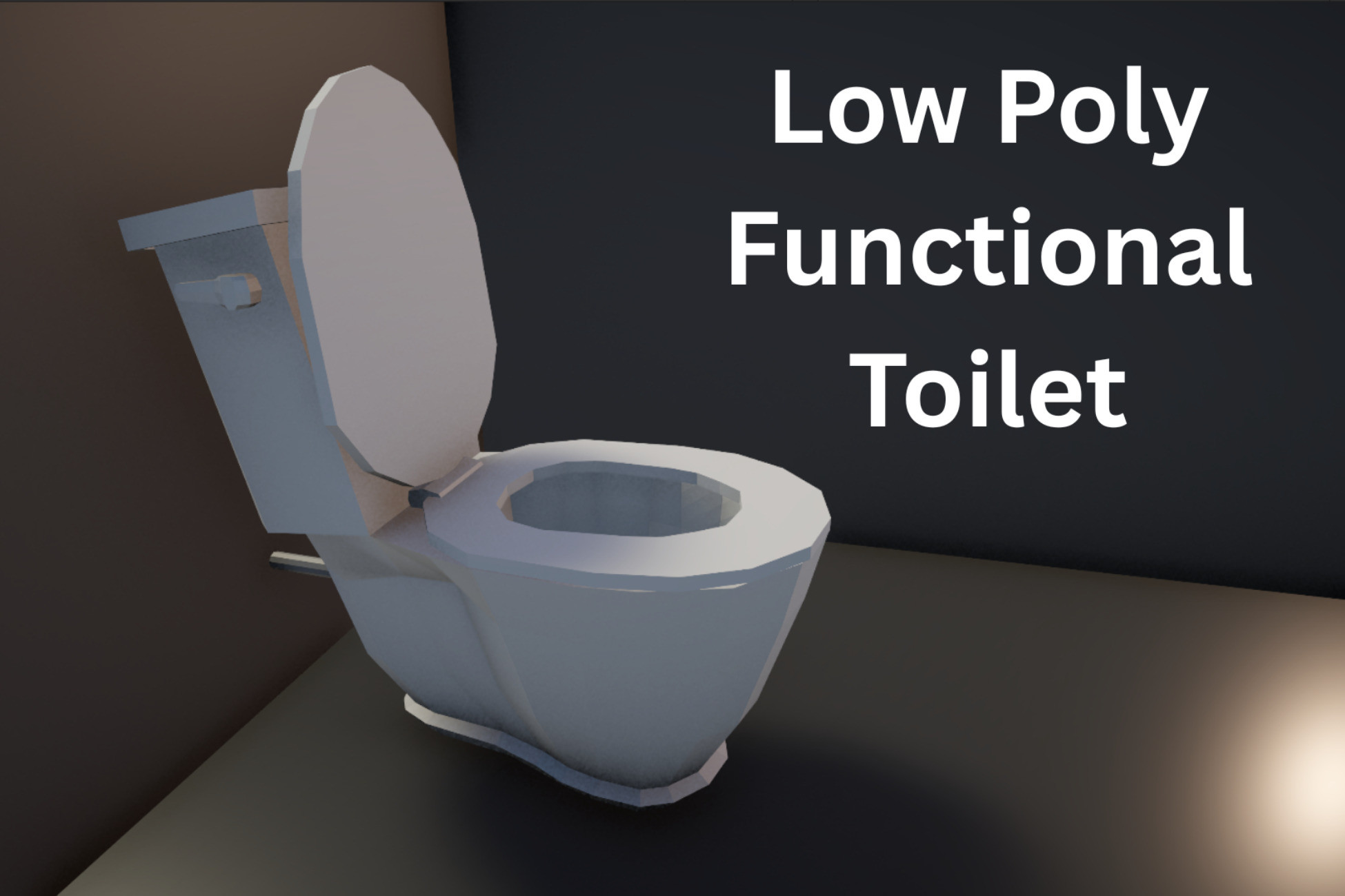 Functional Low Poly Toilet (Animated Flush + Water), image 1