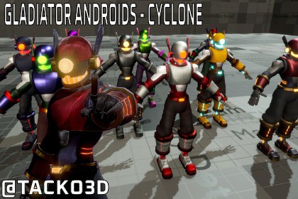 Customizable Robot Assassin - Cyclone - Gladiator Androids Pack