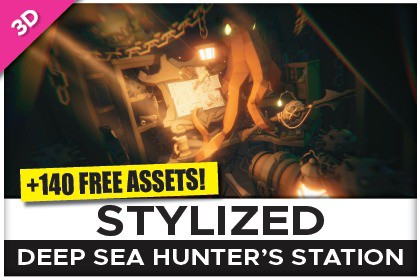 STYLIZED Deep Sea Hunter's Station - Low Poly 3D Art