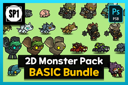 2D Monster Pack : Basic Bundle (+PSB)