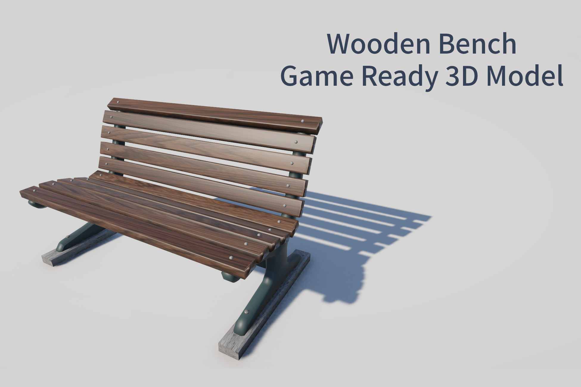 Wooden Park Bench – Game Ready 3D Model | 3D Furniture | Unity Asset Store
