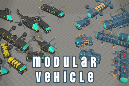 Low Poly Sci-Fi Modular Vehicle