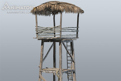 Low Poly Guard Tower 05