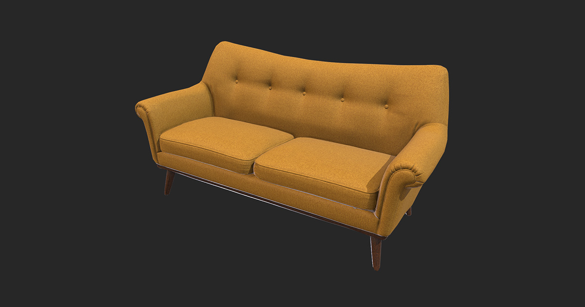 Vintage Sofa 3D Model Game-Ready | 3D Furniture | Unity Asset Store