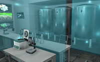 Modern laboratory - modular interiors and props