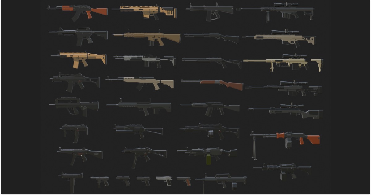 Low Poly Weapon Bundle Pack 1 | 3D 총기 | Unity Asset Store