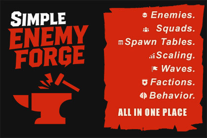 Simple Enemy Forge: No-Code Enemy, Squad, Spawn, Faction, Scaling & Wave w/ JSO