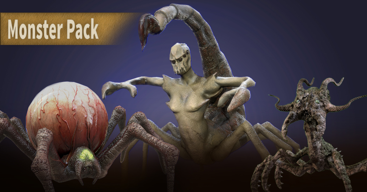 Unity Store Monster Monster Pack. | 3D Creatures | Unity Asset Store