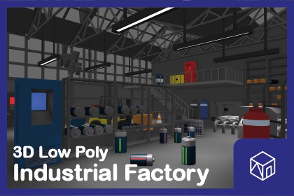 3D Low Poly Industrial Factory: Machines & Props Kit