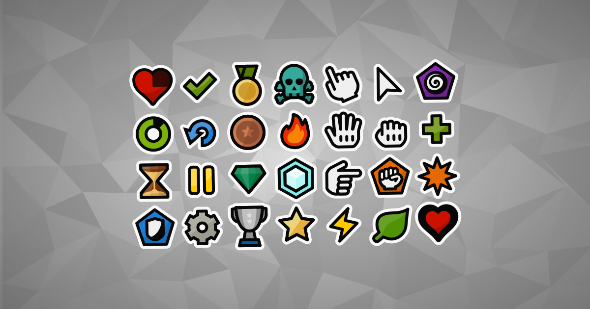 100+ Vector Sprites + Cursors :: StickerStyle Basic Pack Icons | 2D ...