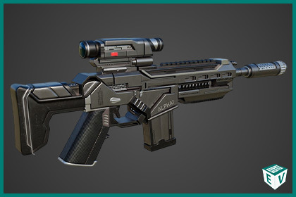 Assault Rifle Gun URP and HDRP Textures