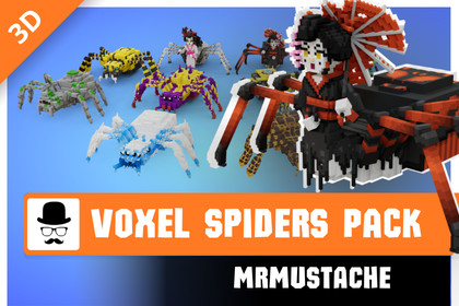 Voxel Spider Creatures Pack