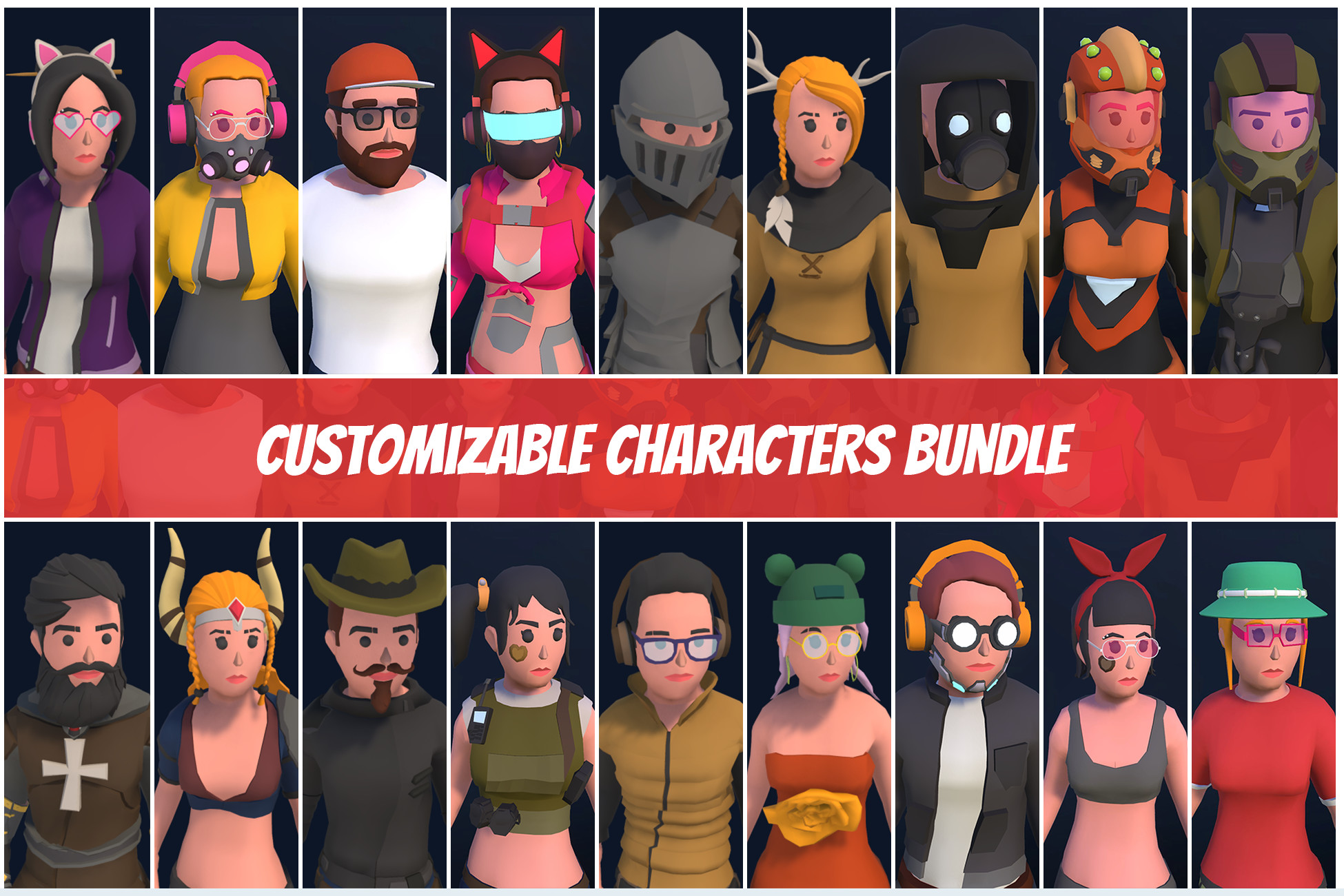 Customizable 3D Characters Complete Bundle | 3D 人形角色 | Unity Asset Store