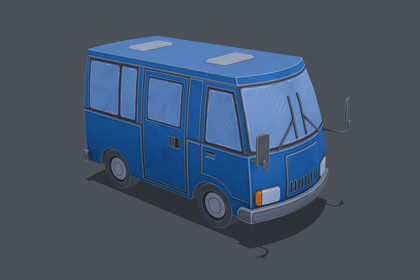 Low Poly Stylized Bus