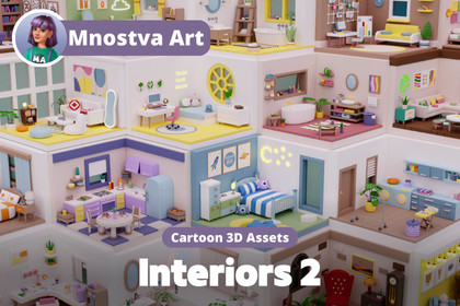 Cozy Cartoon Rooms Interior 2