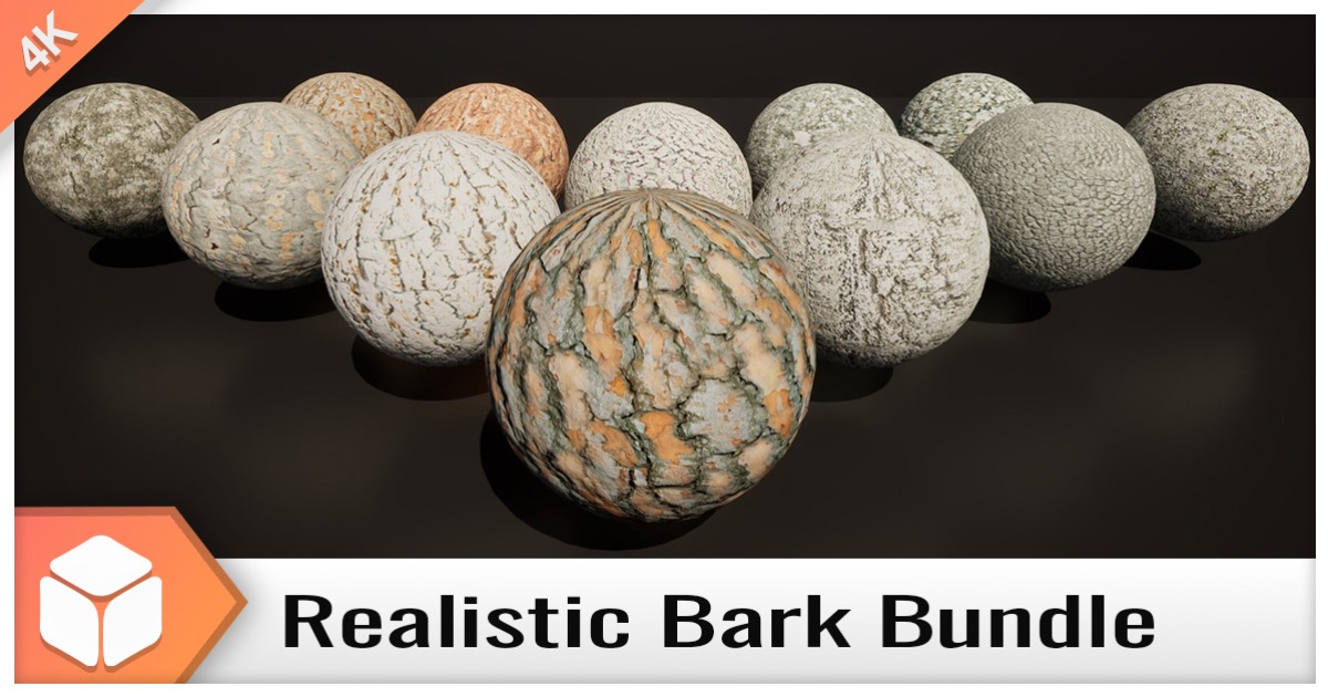 Realistic Tree Bark Materials - Customizable 4K PBR Shader Bundle Vol ...