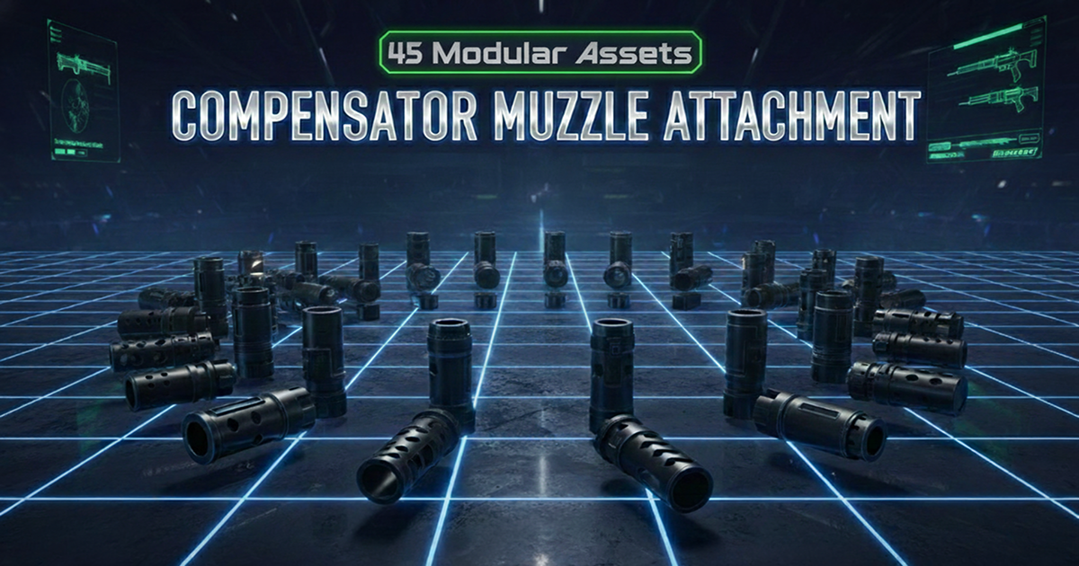 Compensator Muzzle Attachment | 3D Guns | Unity Asset Store