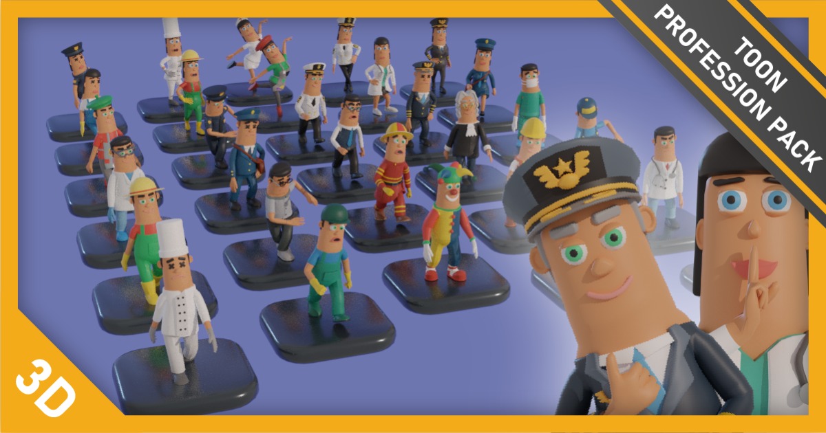Toon Professions Character Pack | 3D Humanoids | Unity Asset Store