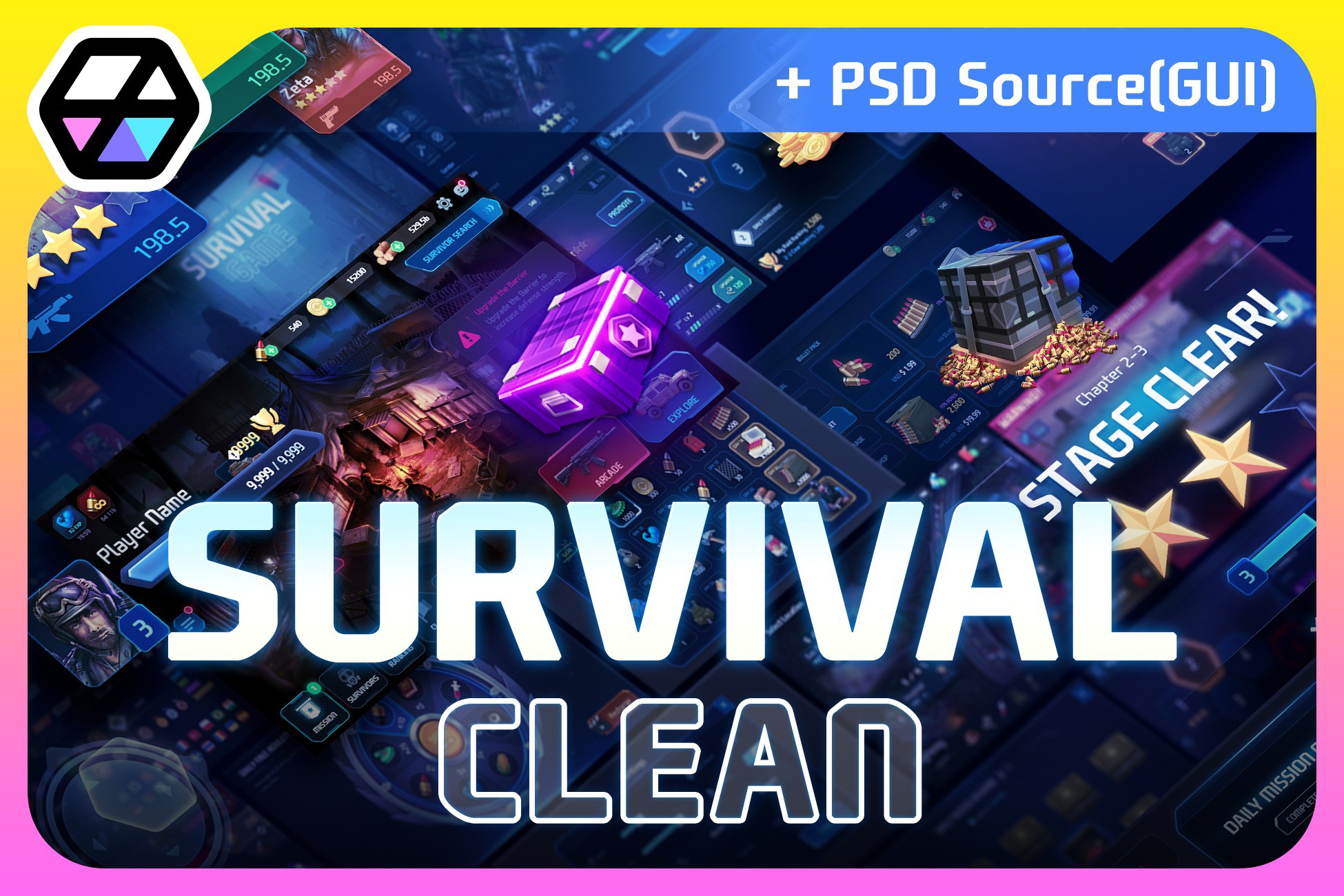 Clean Spectate Gui GUI Pro - Survival Clean(+PSD) | 2D GUI | Unity Asset Store