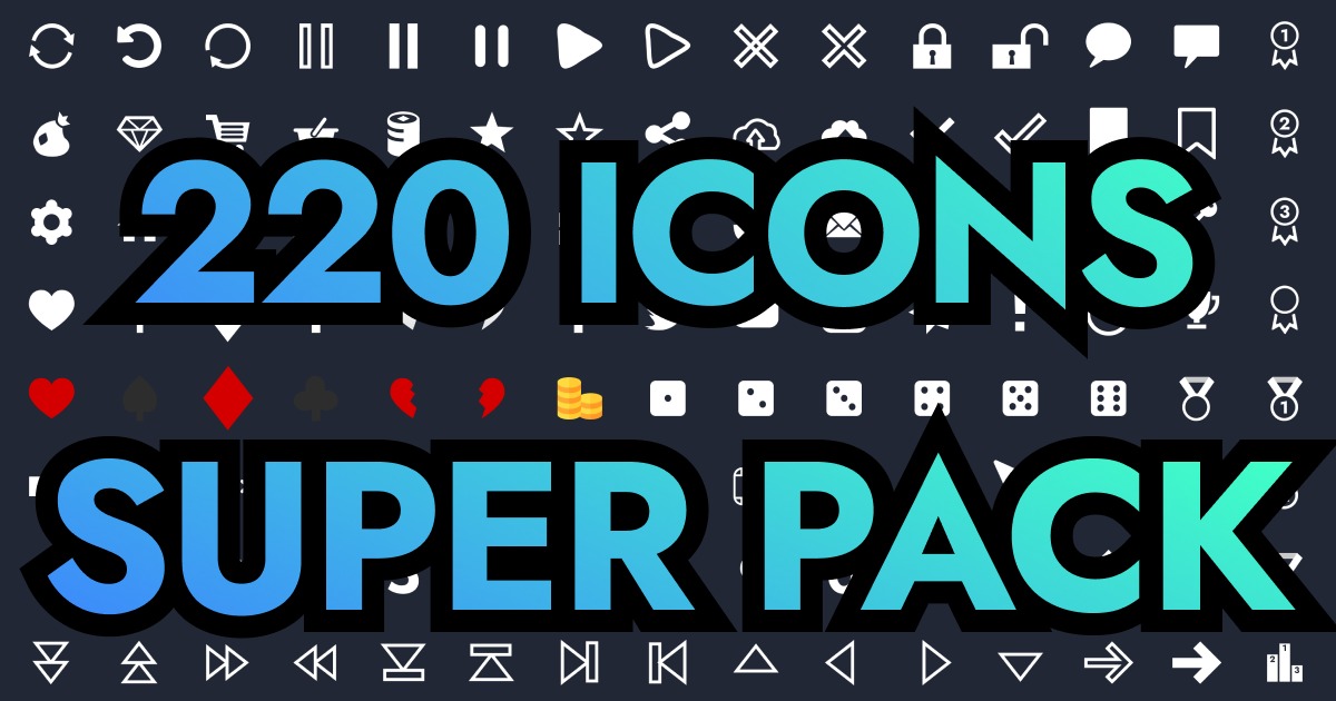 220 Simple Icons Pack | 2D Icons | Unity Asset Store