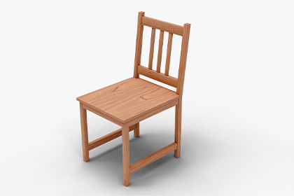 Realistic Wooden Chair – Low Poly | PBR Textured | Game Ready