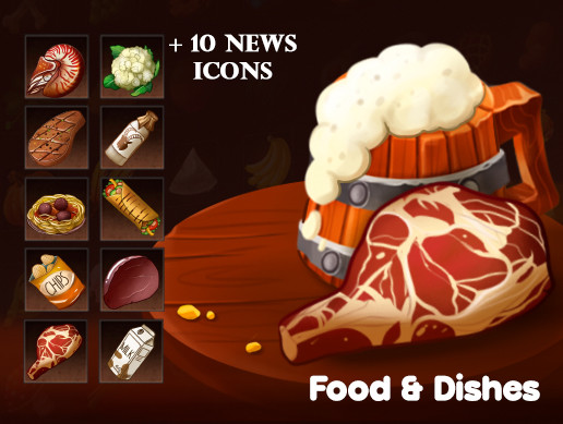 Food and Dishes Icons | 2D Icons | Unity Asset Store