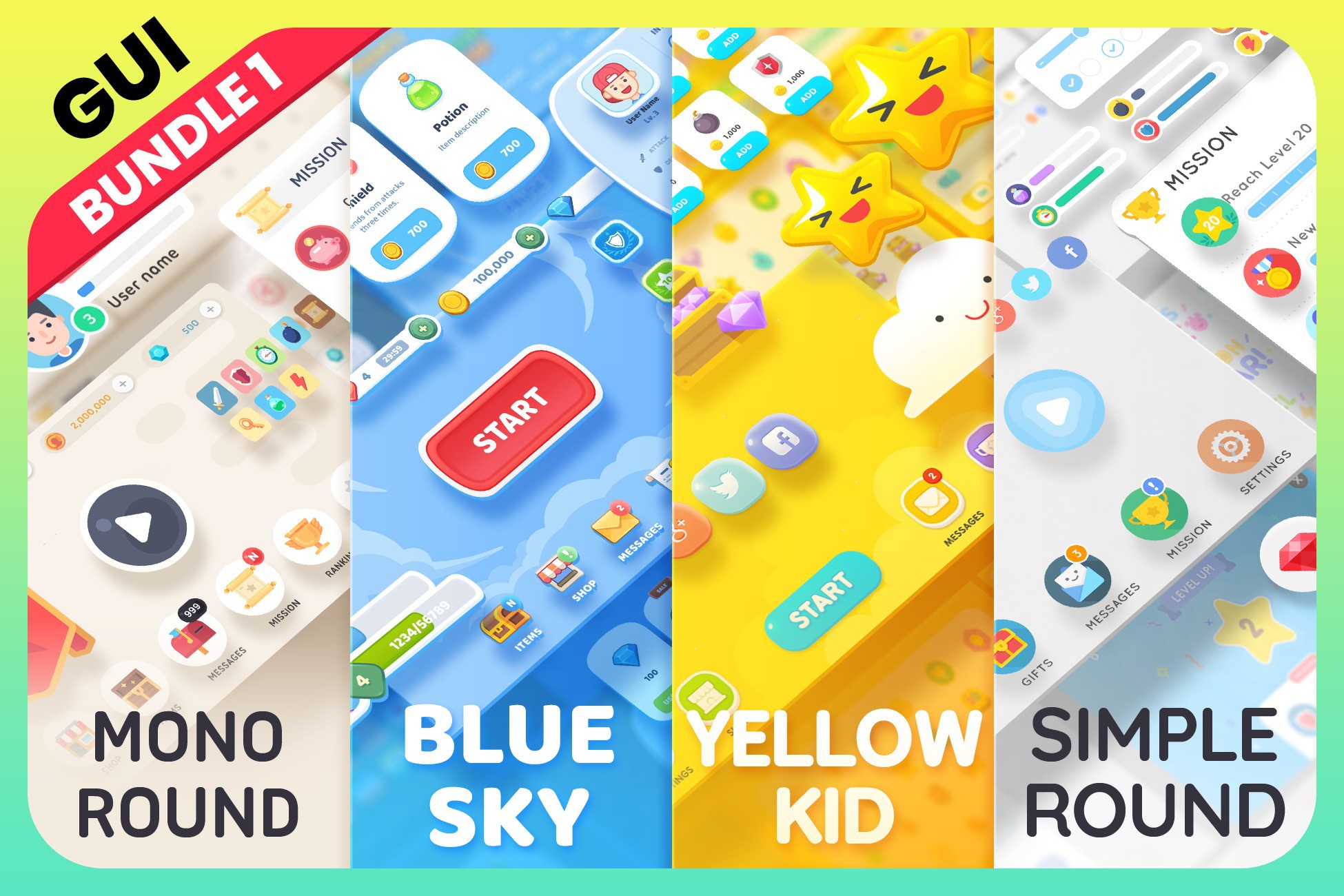 GUI Kit - Bundle 1 | 2D GUI | Unity Asset Store