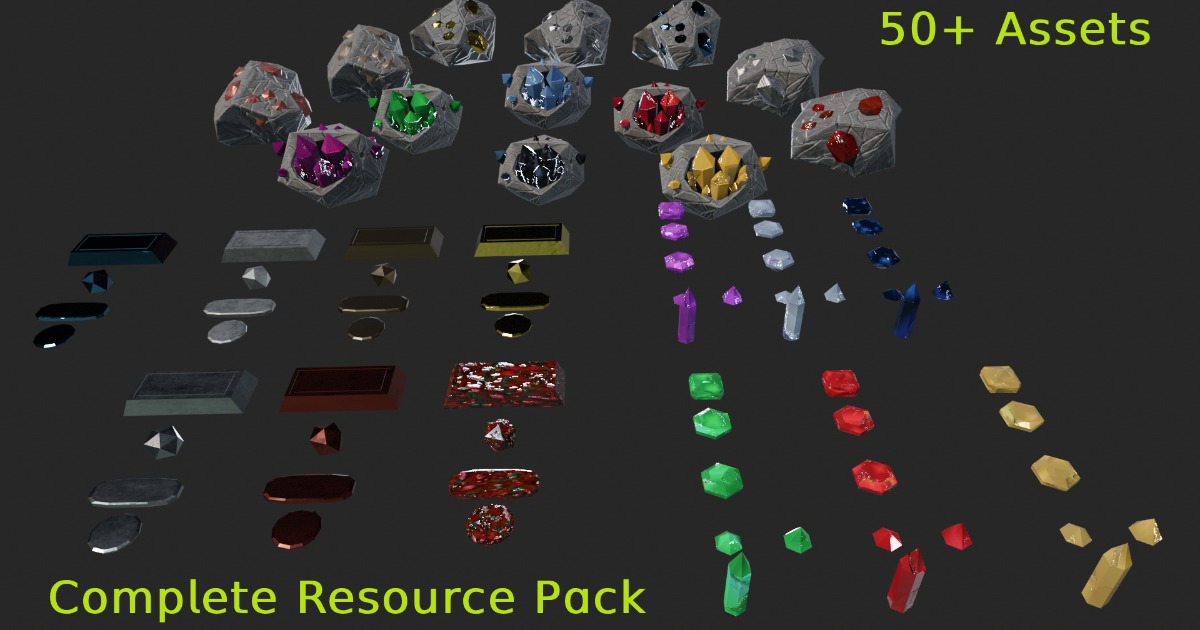 Stylized Mining & Crafting Resources Pack | 3D Props | Unity Asset Store