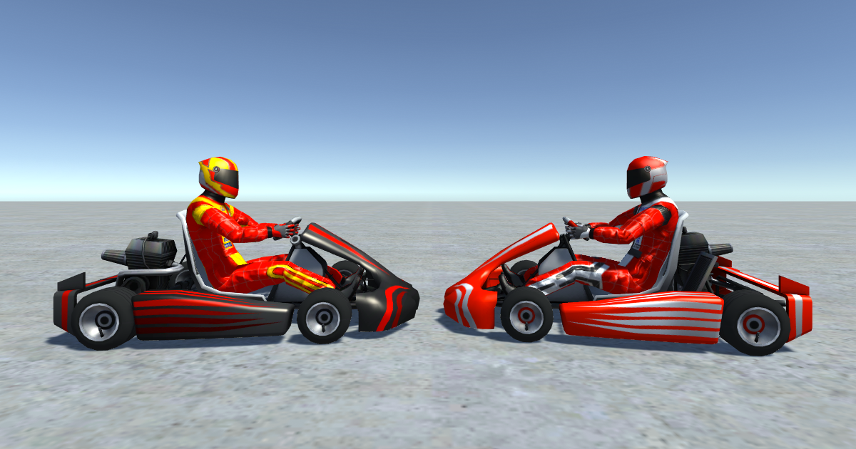 2 Low Poly Karts With Player Pack 18 | 3D Land | Unity Asset Store
