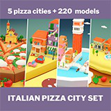 Italian Pizza City Set Exteriors