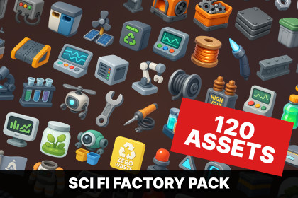 Sci Fi Factory Icons Pack Machines Tools Robotics and Engineering Assets