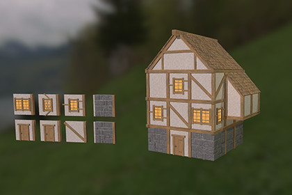Stylized Modular Medieval Building Pack (Exterior)