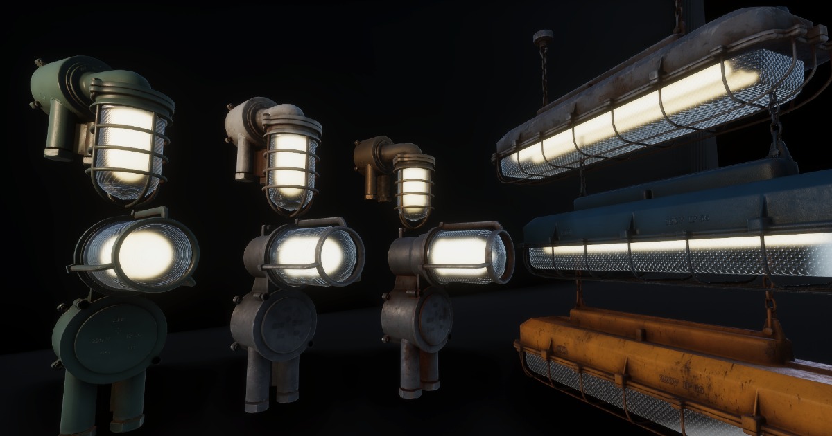 Industrial Cage Lights Pack – Modular & Customizable | 3D Industrial ...