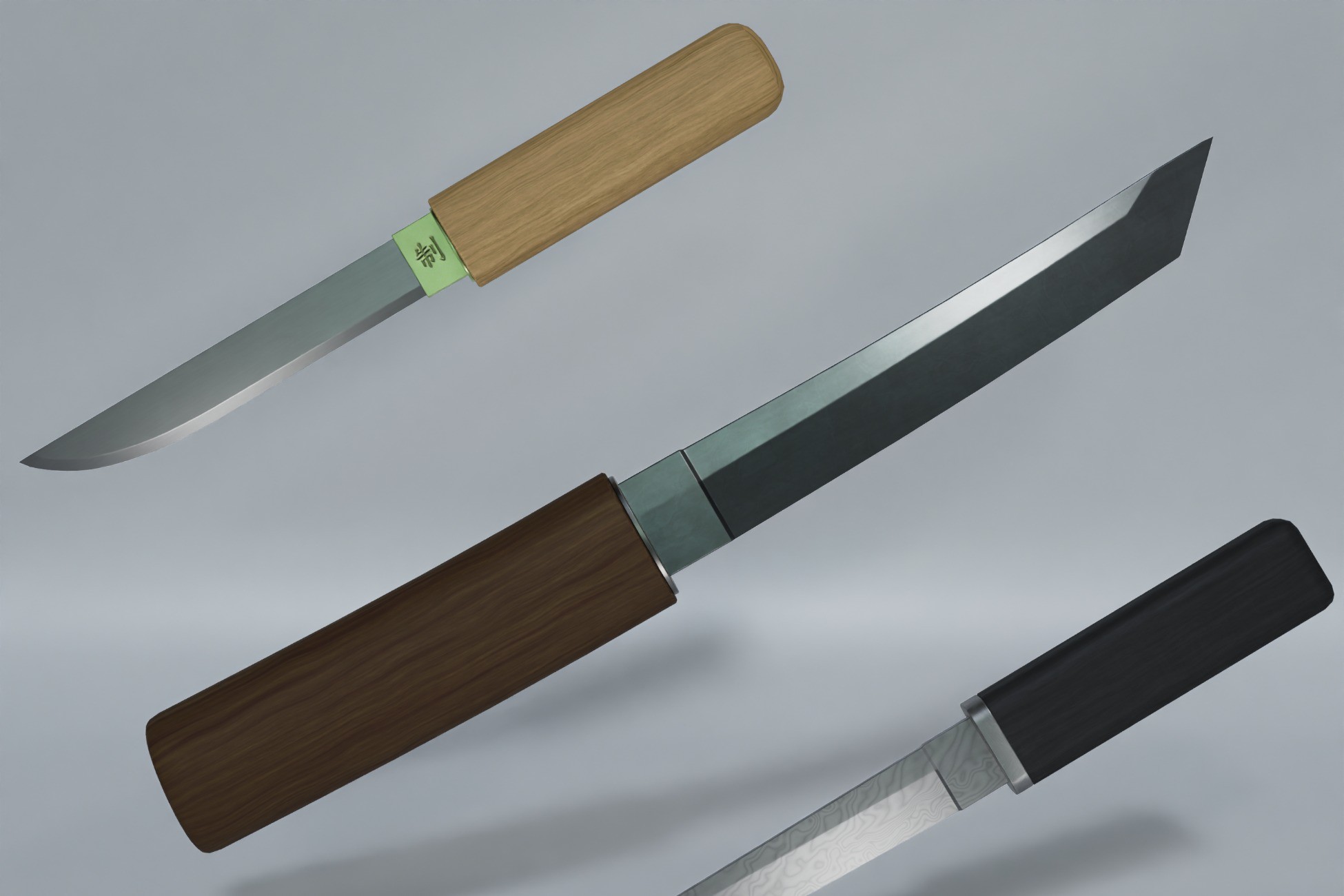 Tanto Knives Pack of 3 | 3D Weapons | Unity Asset Store