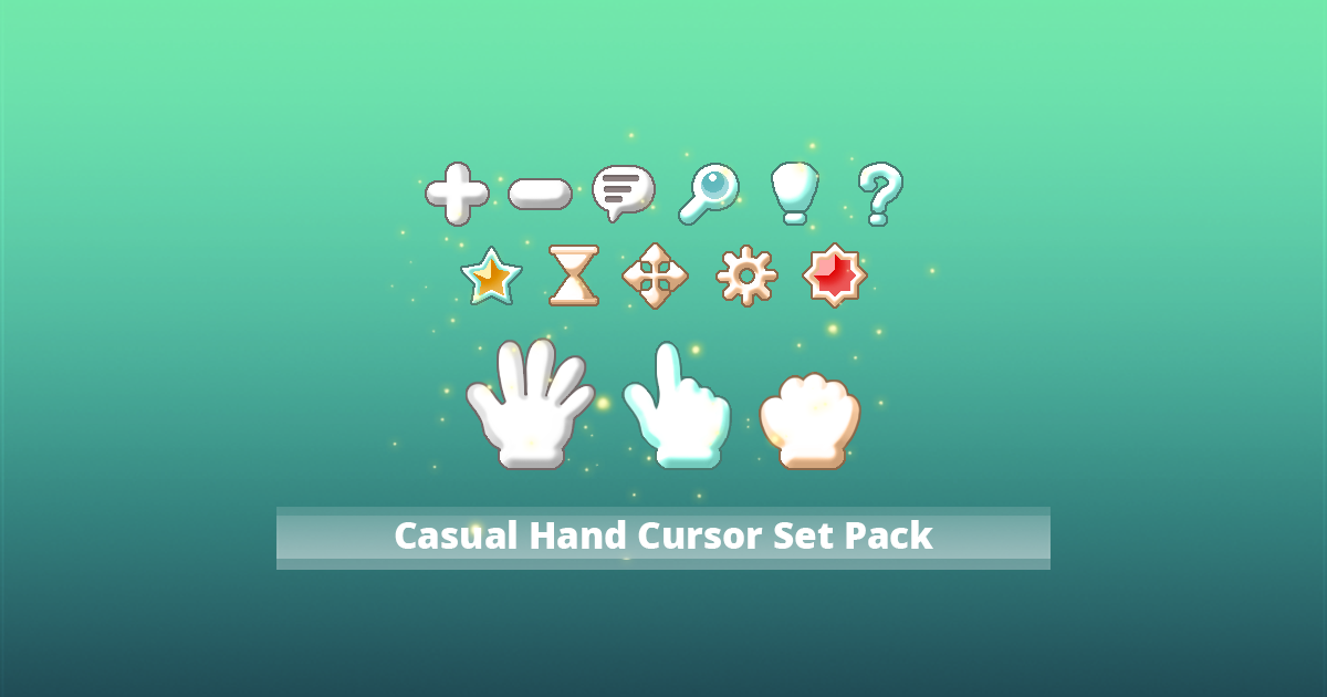 Casual Hand Cursor Set Pack | 2D Icons | Unity Asset Store