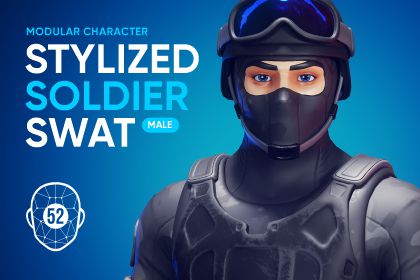 Stylized Male SWAT Soldier - Modular Character