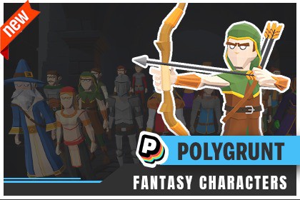 Low Poly Fantasy Characters Pack – 18 Humanoids + 34 Props – RPG Ready