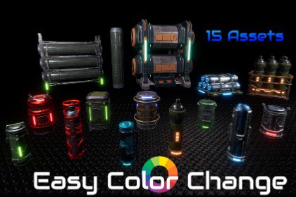 Sci-fi Barrels Props Pack