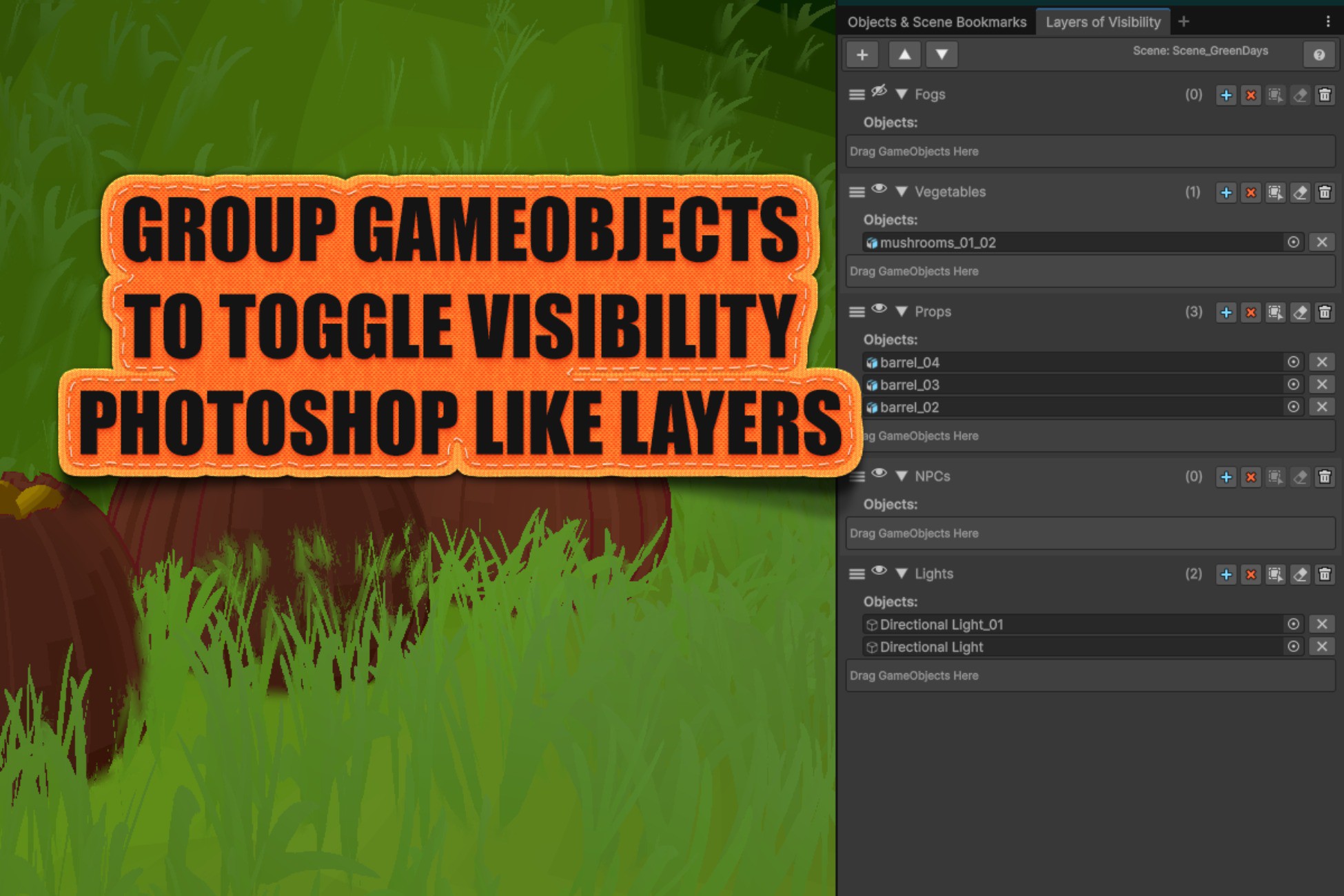 Green Layer Unity Layers of Visibility Manager | ユーティリティ ツール | Unity Asset Store