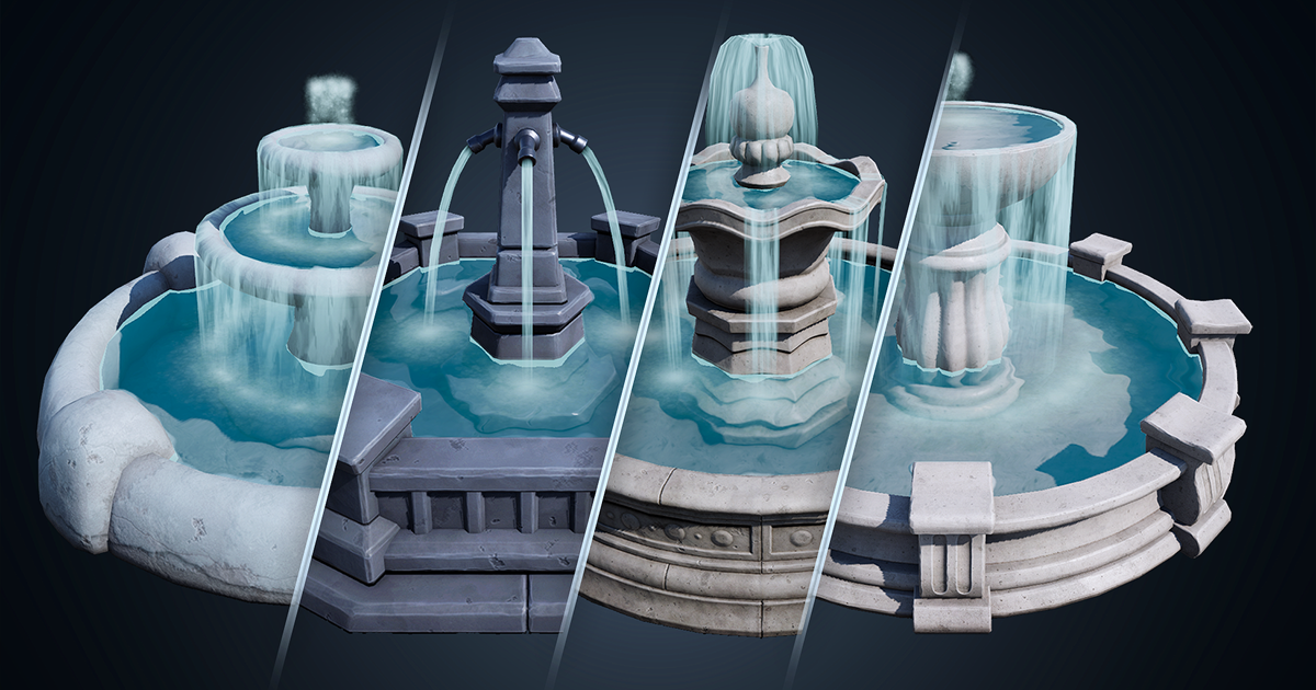 Fountai Bitmap Stylized Fountains | 3D 외부소품 | Unity Asset Store